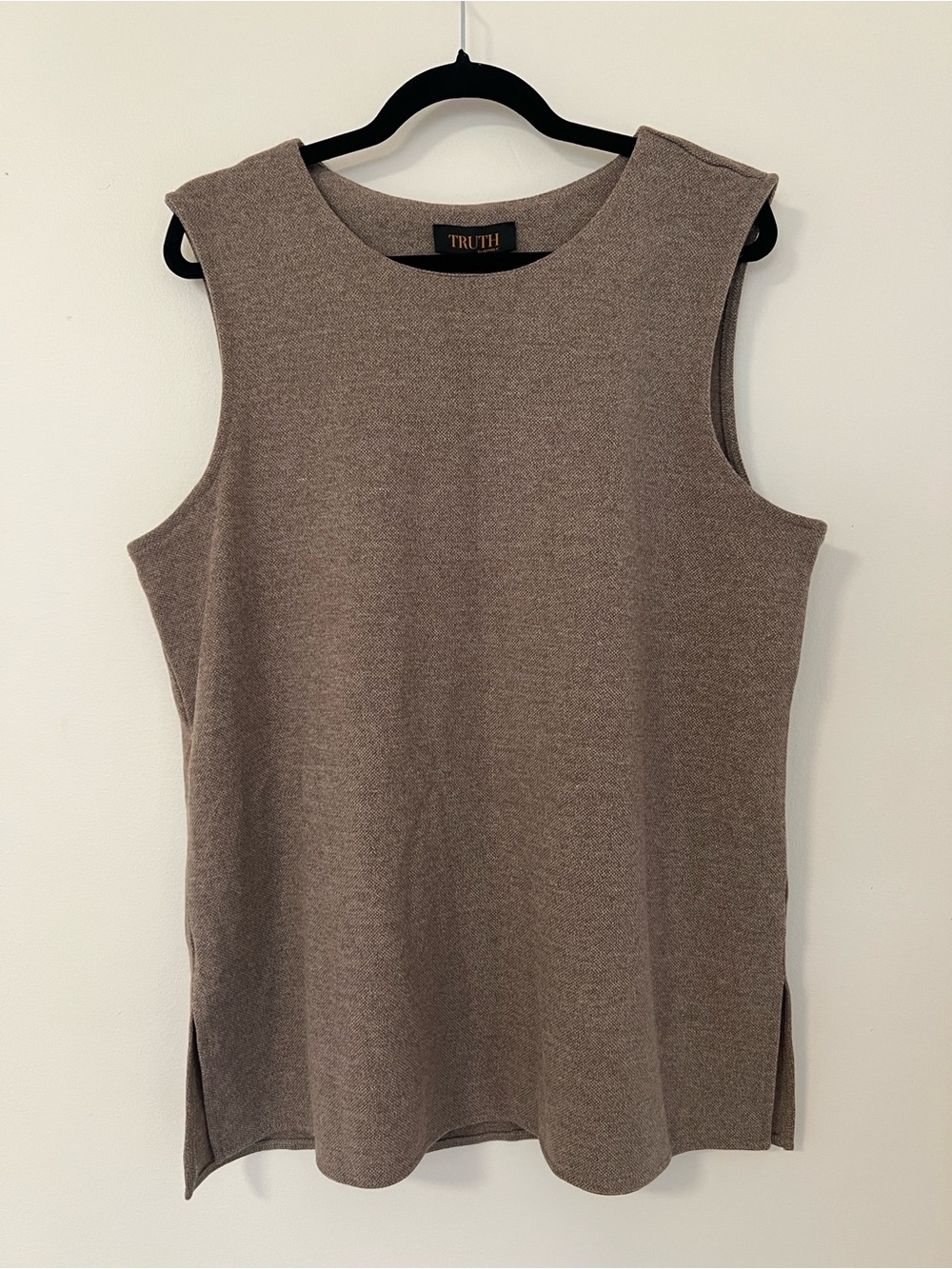 Sleeveless Knit Tank and Wide-Leg Pants Two Piece Set in Taupe Brown - Picture 6 of 10